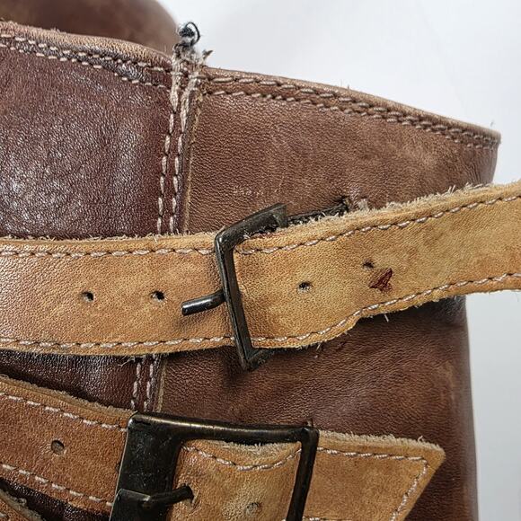 Bed Stu Cobbler Boots Womens Size 9 Brown Leather Ankle Buckle Zip Distressed - Picture 9 of 15